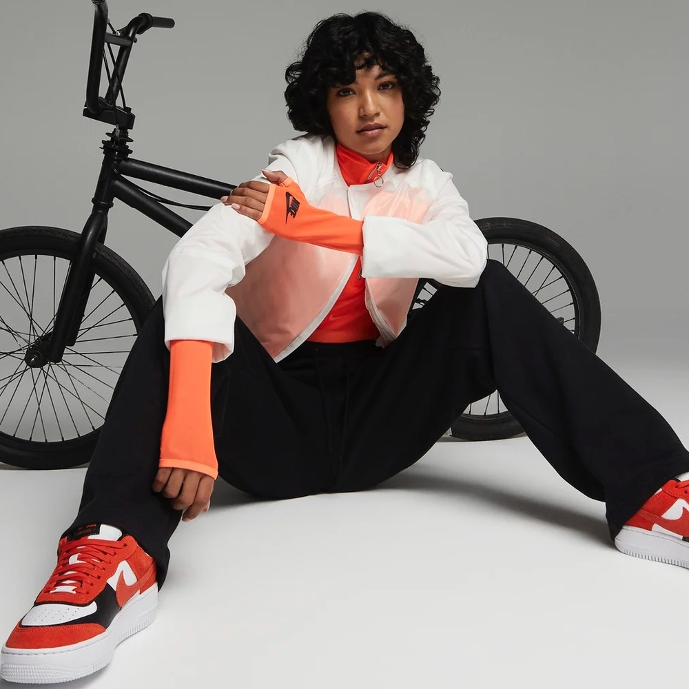 WOMEN Air Force 1 AF1 Shadow Rush Orange Black Guava Ice Platform Sneakers - Picture 4 of 12